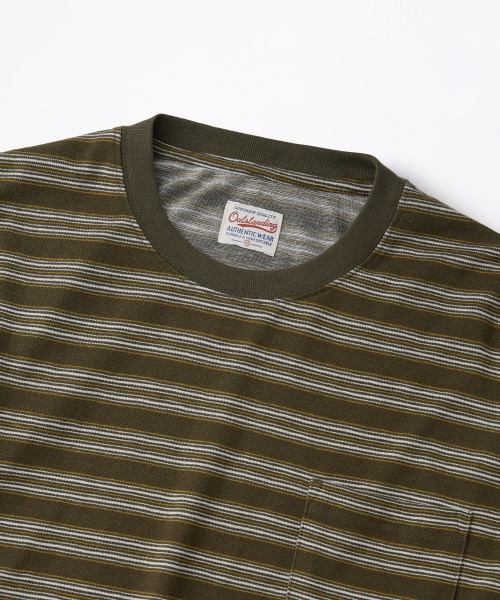 OUTSTANDING(アウトスタンディング)の「MULTI STRIPE POCKET LONG SLEEVE_YELLOW/OLIVE(Tシャツ/カットソー・メンズ・その他・SMALL/MEDIUM/LARGE)」の3枚目の写真