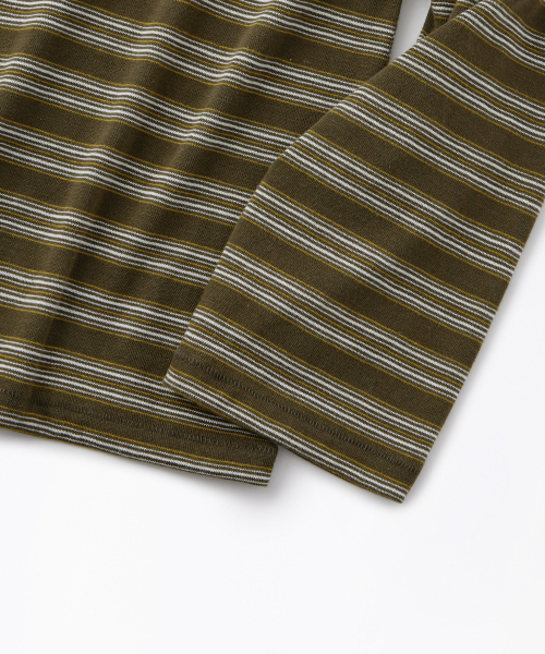 OUTSTANDING(アウトスタンディング)の「MULTI STRIPE POCKET LONG SLEEVE_YELLOW/OLIVE(Tシャツ/カットソー・メンズ・その他・SMALL/MEDIUM/LARGE)」の5枚目の写真