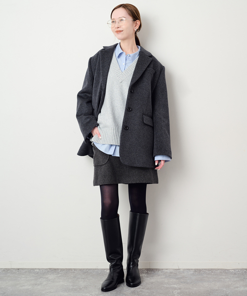SLOBE IENA(スローブイエナ)の「ウールポケットミニスカート(スカート・レディース・チャコールグレー・36/38)」の3枚目の写真