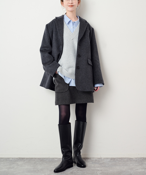 SLOBE IENA(スローブイエナ)の「ウールポケットミニスカート(スカート・レディース・チャコールグレー・36/38)」の9枚目の写真