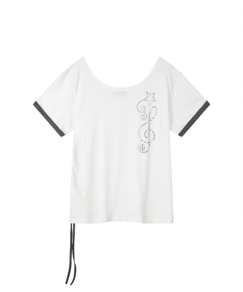 LOSERS CLUB（ルーザーズクラブ）の「[jamaehwa] クレフスター ホットフィックス オフショルダー 半袖Tシャツ ホワイト（Tシャツ/カットソー・レディース・その他・FREE）」の7枚目の写真