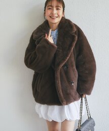 La boutique BonBon | Mink-like fauxfurピーコート(ピーコート)