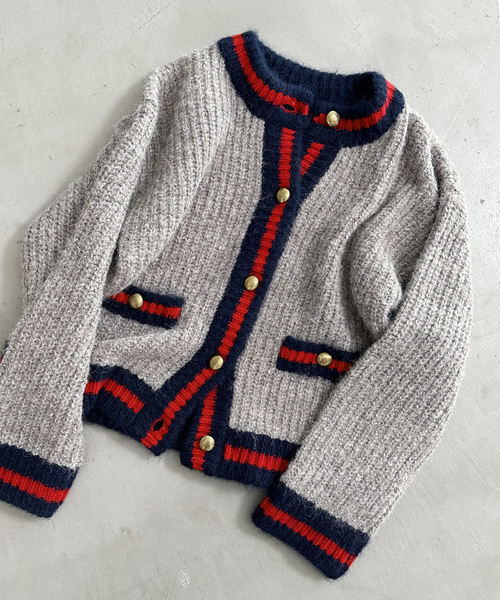 FRAMeWORK（フレームワーク）の「≪一部カラーWEB限定 / ≫BICOLOR CARDIGAN（カーディガン/ボレロ・レディース・グレー/ブラック/ベージュ・FREE）」の3枚目の写真