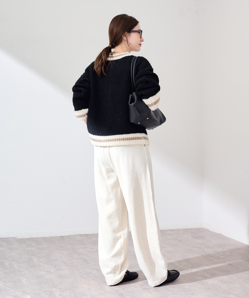 FRAMeWORK（フレームワーク）の「≪一部カラーWEB限定 / ≫BICOLOR CARDIGAN（カーディガン/ボレロ・レディース・グレー/ブラック/ベージュ・FREE）」の6枚目の写真