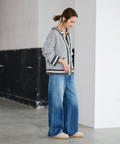 FRAMeWORK（フレームワーク）の「≪一部カラーWEB限定 / ≫BICOLOR CARDIGAN（カーディガン/ボレロ・レディース・グレー/ブラック/ベージュ・FREE）」の14枚目の写真