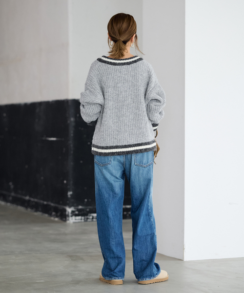 FRAMeWORK（フレームワーク）の「≪一部カラーWEB限定 / ≫BICOLOR CARDIGAN（カーディガン/ボレロ・レディース・グレー/ブラック/ベージュ・FREE）」の15枚目の写真