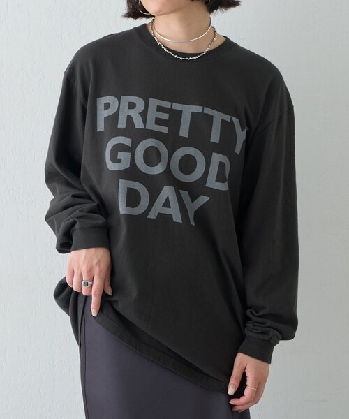 Whim Gazette(ウィムガゼット)の「レタリングロンTEE(Tシャツ/カットソー・レディース・ホワイト/チャコールグレー・FREE)」の2枚目の写真