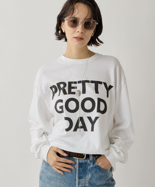 Whim Gazette(ウィムガゼット)の「レタリングロンTEE(Tシャツ/カットソー・レディース・ホワイト/チャコールグレー・FREE)」の3枚目の写真
