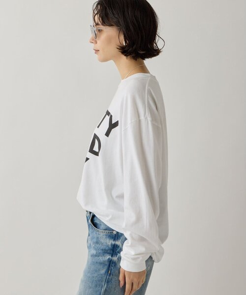 Whim Gazette(ウィムガゼット)の「レタリングロンTEE(Tシャツ/カットソー・レディース・ホワイト/チャコールグレー・FREE)」の4枚目の写真