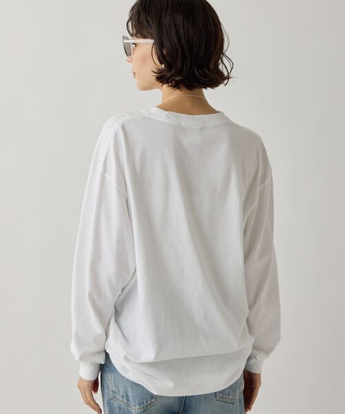 Whim Gazette(ウィムガゼット)の「レタリングロンTEE(Tシャツ/カットソー・レディース・ホワイト/チャコールグレー・FREE)」の5枚目の写真