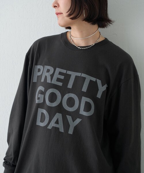 Whim Gazette(ウィムガゼット)の「レタリングロンTEE(Tシャツ/カットソー・レディース・ホワイト/チャコールグレー・FREE)」の20枚目の写真