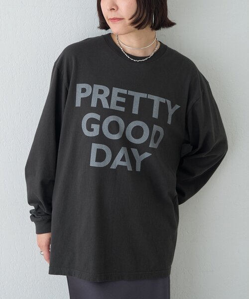 Whim Gazette(ウィムガゼット)の「レタリングロンTEE(Tシャツ/カットソー・レディース・ホワイト/チャコールグレー・FREE)」の19枚目の写真