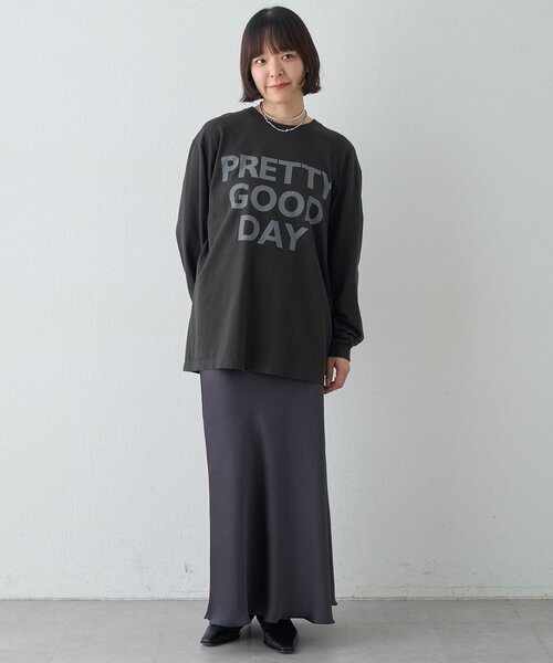 Whim Gazette(ウィムガゼット)の「レタリングロンTEE(Tシャツ/カットソー・レディース・ホワイト/チャコールグレー・FREE)」の18枚目の写真