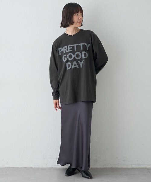 Whim Gazette(ウィムガゼット)の「レタリングロンTEE(Tシャツ/カットソー・レディース・ホワイト/チャコールグレー・FREE)」の11枚目の写真