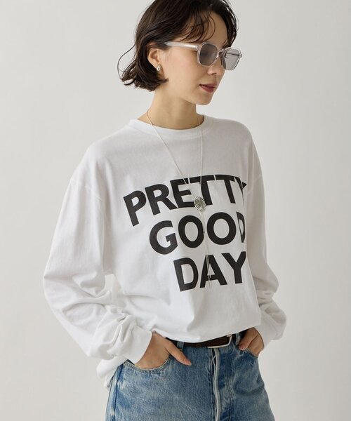 Whim Gazette(ウィムガゼット)の「レタリングロンTEE(Tシャツ/カットソー・レディース・ホワイト/チャコールグレー・FREE)」の7枚目の写真