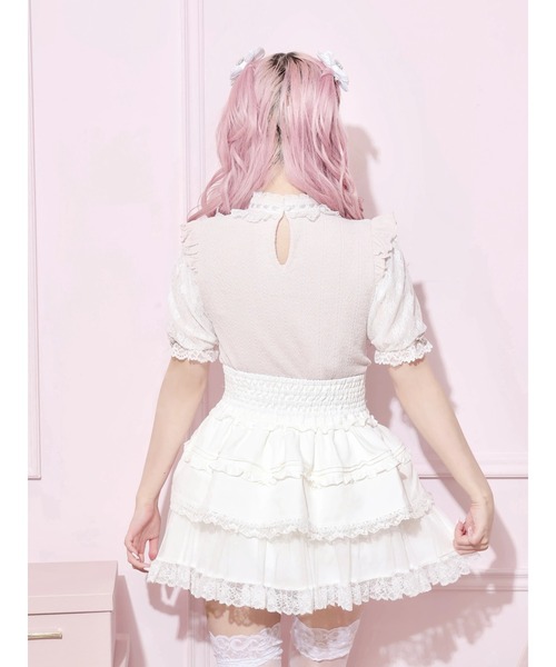 NOEMIE（ノエミー）の「ダブルリボンスピンドルチュールティアードスカパン（スカート・レディース・オフホワイト/ブラック/サックスブルー/ピンク・M/S）」の20枚目の写真