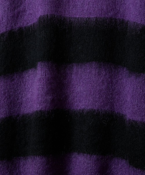 NUMBER (N)INE(ナンバーナイン)の「MOHAIR MIX KNIT WIDE STRIPED CREWNECK SWEATER / ウールモヘヤ ミックス ニット ワイドボーダー クルーネック セーター(ニット/セーター・メンズ・ネイビー系/ブラック×ホワイト/ブラック×パープル/ブラック×レッド/ブラック×グリーン・2/3/4)」の6枚目の写真