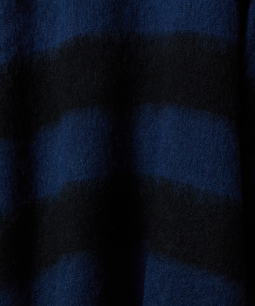 NUMBER (N)INE(ナンバーナイン)の「MOHAIR MIX KNIT WIDE STRIPED CREWNECK SWEATER / ウールモヘヤ ミックス ニット ワイドボーダー クルーネック セーター(ニット/セーター・メンズ・ネイビー系/ブラック×ホワイト/ブラック×パープル/ブラック×レッド/ブラック×グリーン・2/3/4)」の21枚目の写真