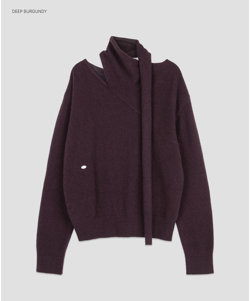ATELIER NAIN（アトリエナイン）の「(T-7318)YAK BLENEDE MUFFLER KNIT（ニット/セーター・レディース・グレー/オリーブ/バーガンディー・FREE）」の3枚目の写真