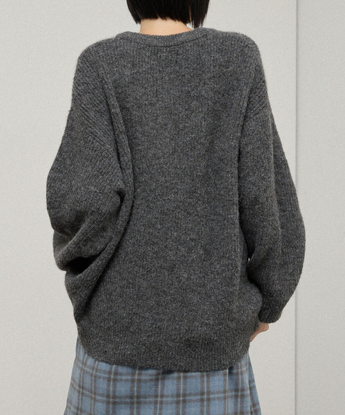 Alfred Alex(アルフレッドアレックス)の「【Alfred Alex】Oversized Henley Rib Knit / オーバーサイズ ヘンリーネックリブニット(ニット/セーター・メンズ・チャコールグレー/グレー/スミクロ/ダークブラウン/ブルー系/ワインレッド・M/L)」の17枚目の写真