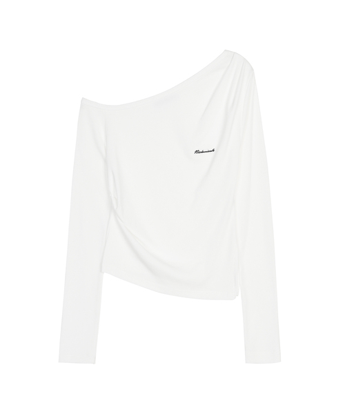 NICK&NICOLE(ニックアンドニコール)の「DIAGONAL オフショルダートップ_IVORY(Tシャツ/カットソー・レディース・アイボリー・FREE)」の1枚目の写真