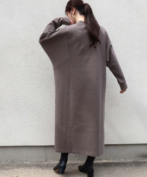 etre relie(エトレリー)の「ポンチドルマンワンピース(ワンピース・レディース・ブラック/モカ・MEDIUM)」の4枚目の写真