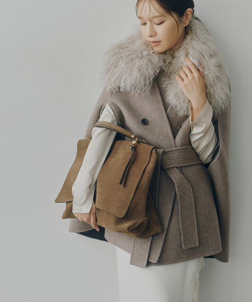 L'AUBEBLANC×NOBLE】 Dual Face Cape Coat（ノーカラーコート）｜NOBLE