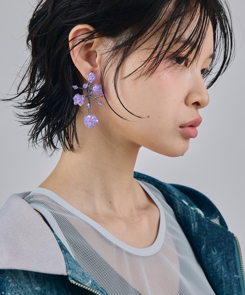 NON TOKYO（ノントーキョー）の「FLOWER BRANCH EARRINGS（イヤリング・レディース・ブルー/パープル・FREE）」の6枚目の写真