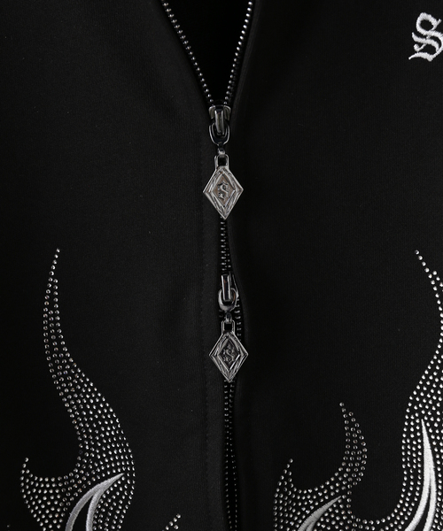 SUPPLIER(サプライヤー)の「SUPPLIER / サプライヤー FirePattern Rhinestone Zip Hoodie(パーカー・メンズ・レッド/ブラック・LARGE/MEDIUM)」の10枚目の写真