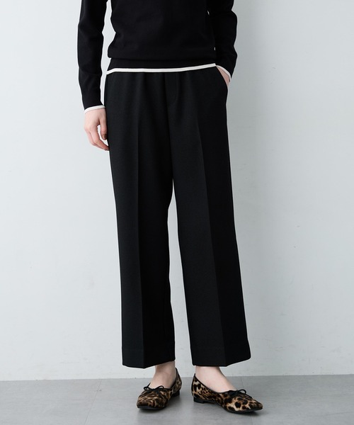 LE SOUK HOLIDAY(ルスークホリデー)の「ウールライクワイドパンツ【後ろウエストゴム】(その他パンツ・レディース・ダークブラウン/ブラック・M/L)」の1枚目の写真