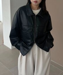 〈C.L〉ソフトレザーブルゾン