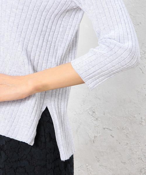 green label relaxing(グリーンレーベルリラクシング)の「CR HandWash ICE RIB C/N 7S PO ニット◆(ニット/セーター・レディース・オフホワイト/ライトグレー/オレンジ/ネイビー・FREE)」の15枚目の写真