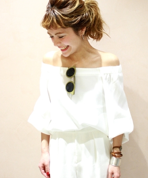 Spick & Span(スピックアンドスパン)の「≪追加≫【CLASSY.×Spick & Spanコラボ】ダブルサテン SET UP◆(その他パンツ・レディース・ホワイト/ネイビー/ナチュラル・38/36)」の12枚目の写真