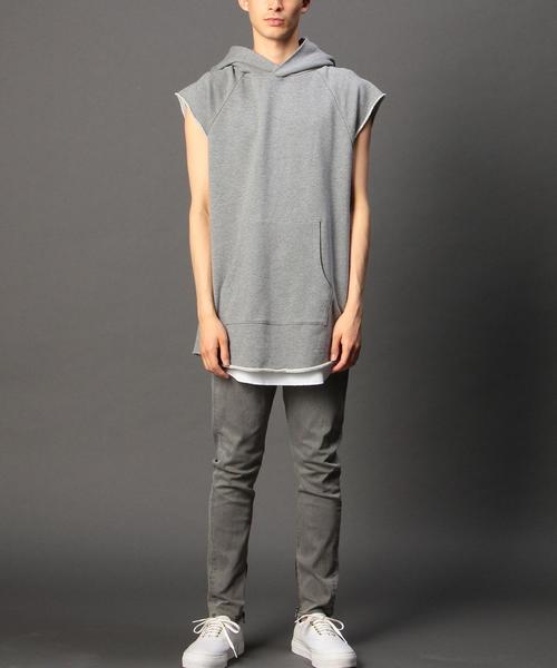 MONKEY TIME（モンキータイム）の「＜monkey time＞ ウラケ プルオーバー マッスル スリーブ/パーカー◆（パーカー・メンズ・グレー/オリーブ・X-LARGE/SMALL/MEDIUM/LARGE）」の6枚目の写真