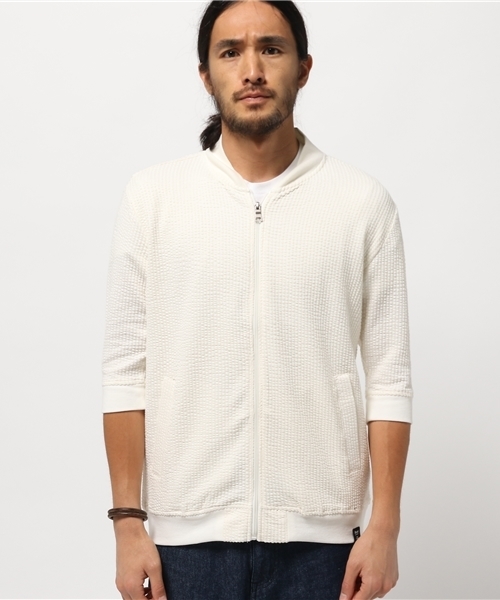 VENCEEXCHANGE(ヴァンスエクスチェンジ)の「サッカー5分袖MA-1 (MA-1・メンズ・ブラック/オフホワイト/ダークグリーン・LARGE/MEDIUM)」の2枚目の写真