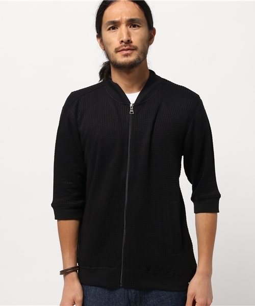 VENCEEXCHANGE(ヴァンスエクスチェンジ)の「サッカー5分袖MA-1 (MA-1・メンズ・ブラック/オフホワイト/ダークグリーン・LARGE/MEDIUM)」の3枚目の写真