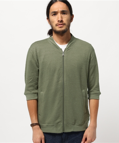 VENCEEXCHANGE(ヴァンスエクスチェンジ)の「サッカー5分袖MA-1 (MA-1・メンズ・ブラック/オフホワイト/ダークグリーン・LARGE/MEDIUM)」の1枚目の写真