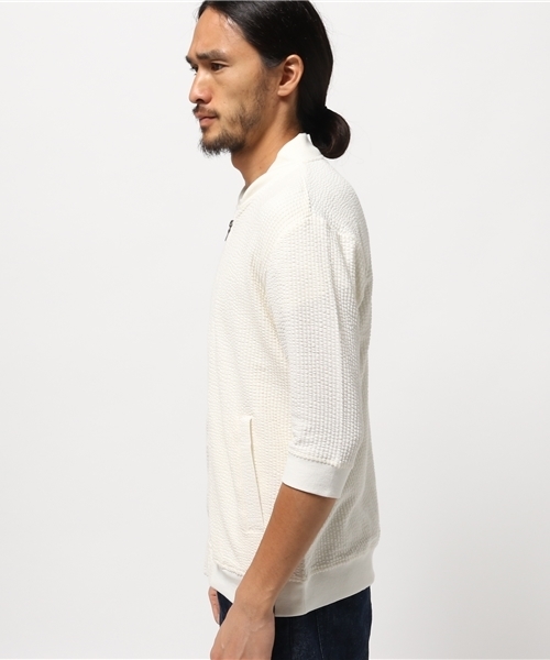 VENCEEXCHANGE(ヴァンスエクスチェンジ)の「サッカー5分袖MA-1 (MA-1・メンズ・ブラック/オフホワイト/ダークグリーン・LARGE/MEDIUM)」の4枚目の写真