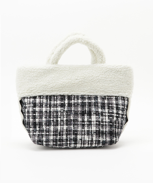 BLISS POINT(ブリスポイント)の「ボアミニトート/732148(トートバッグ・レディース・ブラウン/ブラック/その他1/グリーン・ONE SIZE)」の4枚目の写真