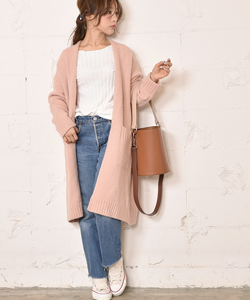 coca（coca）（コカ）の「淡いカラーの上品ニットカーディガン（カーディガン/ボレロ・レディース・グレー/ピンク/ベージュ・ONE SIZE）」の14枚目の写真