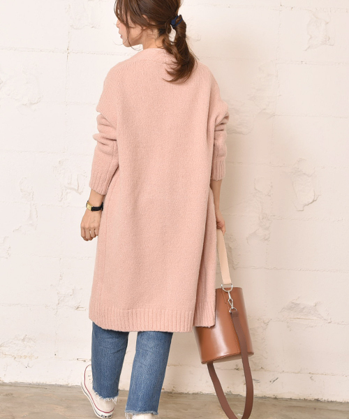 coca（coca）（コカ）の「淡いカラーの上品ニットカーディガン（カーディガン/ボレロ・レディース・グレー/ピンク/ベージュ・ONE SIZE）」の13枚目の写真