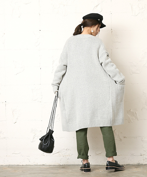 coca（coca）（コカ）の「淡いカラーの上品ニットカーディガン（カーディガン/ボレロ・レディース・グレー/ピンク/ベージュ・ONE SIZE）」の20枚目の写真