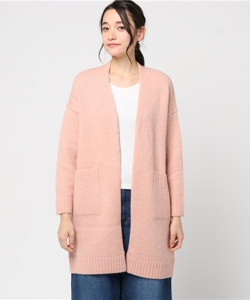 coca（coca）（コカ）の「淡いカラーの上品ニットカーディガン（カーディガン/ボレロ・レディース・グレー/ピンク/ベージュ・ONE SIZE）」の5枚目の写真