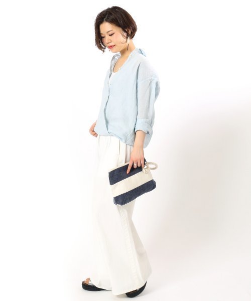 ivory court（アイボリーコート）の「フレンチリネンセイヒンゾメ 2WAY シャツ◆（シャツ/ブラウス・レディース・オレンジ/ネイビー/サックスブルー/ホワイト/カーキ/パープル・SMALL/MEDIUM）」の10枚目の写真