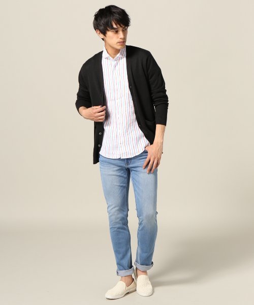 ivory court（アイボリーコート）の「700リネンストライプカッタウェイ7分袖◆（シャツ/ブラウス・メンズ・サックスブルー/イエロー/ホワイト・LARGE/MEDIUM/SMALL）」の11枚目の写真