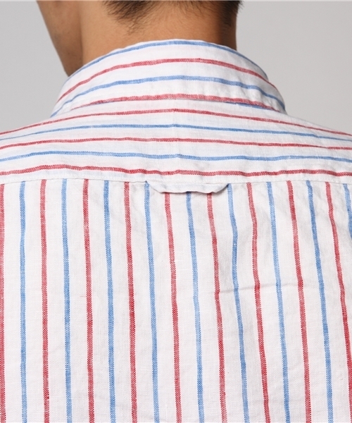 ivory court（アイボリーコート）の「700リネンストライプカッタウェイ7分袖◆（シャツ/ブラウス・メンズ・サックスブルー/イエロー/ホワイト・LARGE/MEDIUM/SMALL）」の12枚目の写真