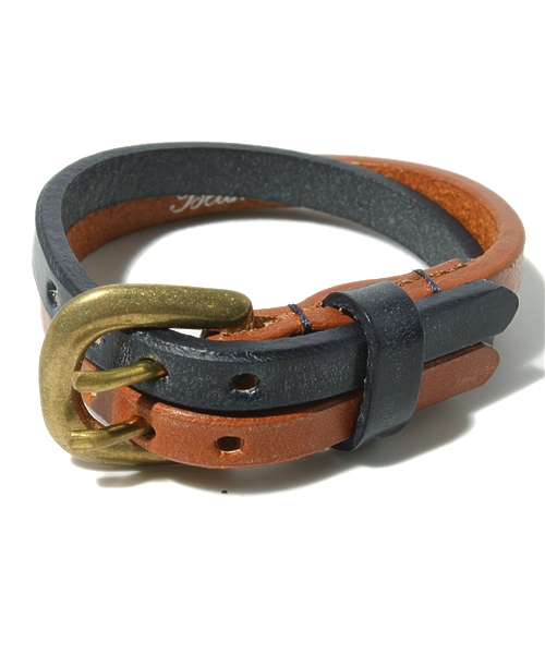 BEAMS（ビームス）の「BEAMS / 2連ブライドルブレス（ブレスレット・メンズ・ブラック/ライトブラウン/ダークグリーン・ONE SIZE）」の3枚目の写真