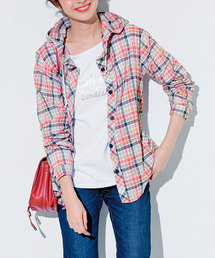 リブ　イン　コンフォート　くしゅくしゅ素材が軽やかな　ＵＶカットシャツパーカー　