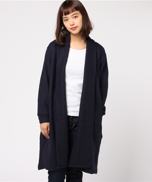 Honeys(ハニーズ)の「ショールカーディガン(カーディガン/ボレロ・レディース・ブラック/ネイビー/ピンク/杢グレー/チャコール・L/M)」の4枚目の写真