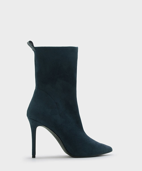 CHARLES & KEITH(チャールズ & キース)の「テクスチャードカフブーツスティレット / TEXTURED CALF BOOT STILETTOS(ブーツ・レディース・ネイビー/ブラック/グレー・22.5cm/23.5cm/23cm/24.5cm/25.5cm/25cm)」の1枚目の写真